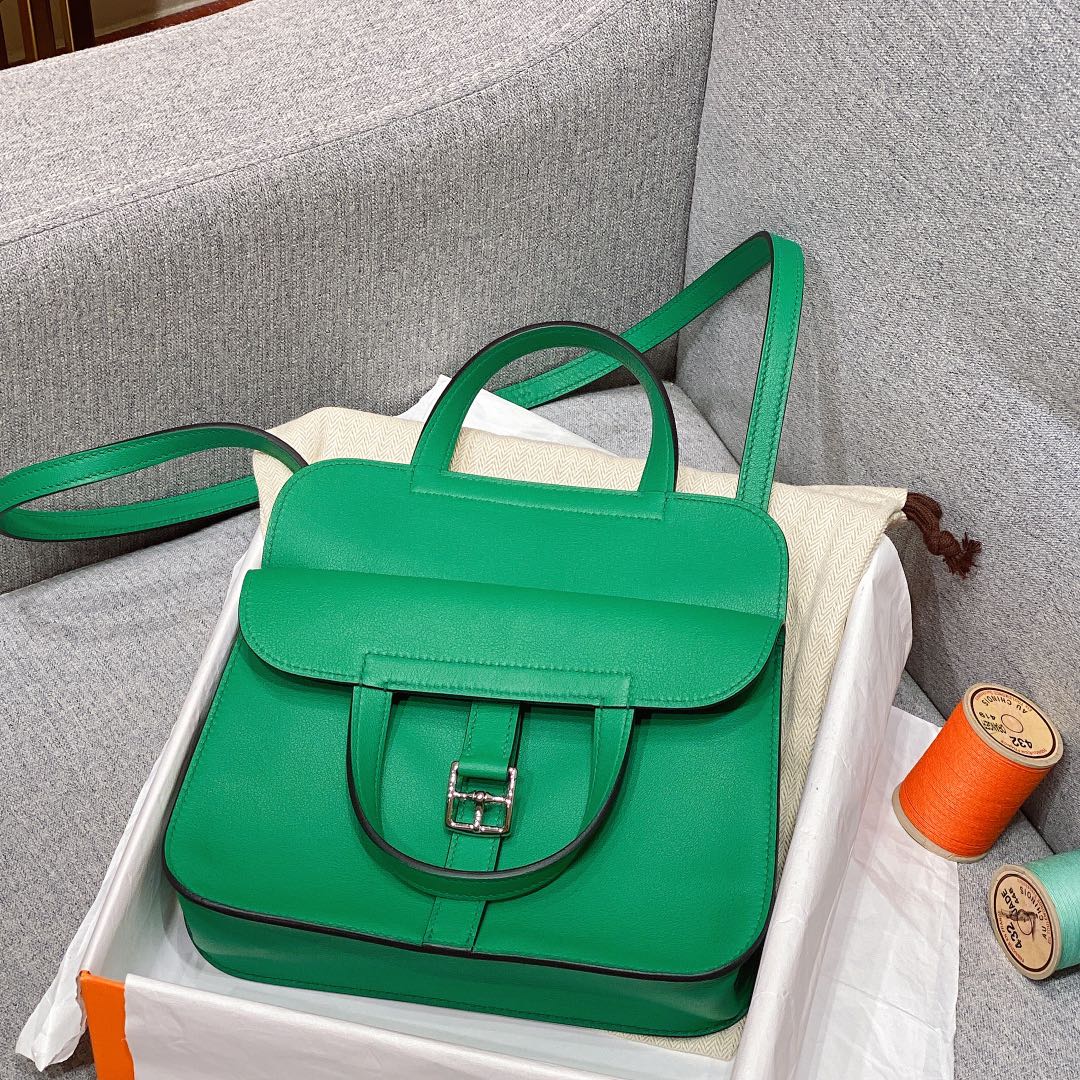 에르메스 미니 할잔백 베르트베르티고 은장 스위프트